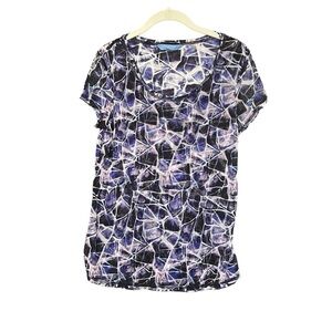 Women’s Vera Wang geometric Patterned Short Sleeve Top size medium double layer